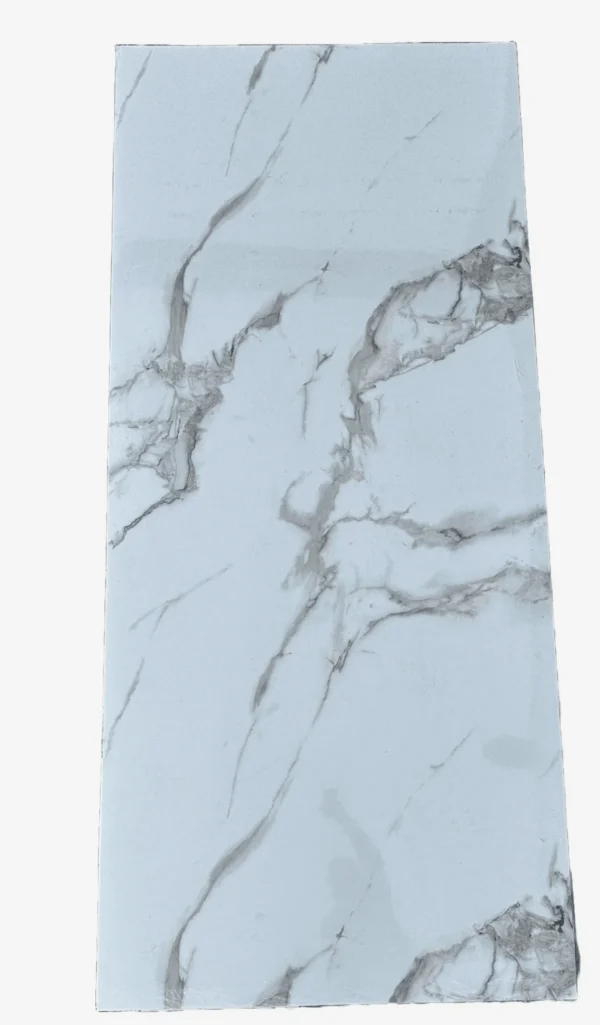 Glossy white marble PVC wall panel – 280x122 cm – Panels & Deco