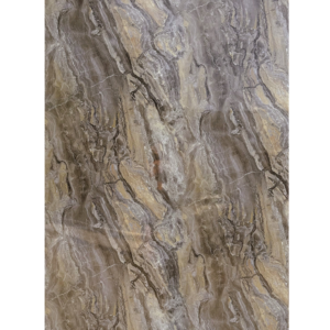 Newlookx Brown high gloss PVC marble wall panel with brown, taupe and grey veining Title