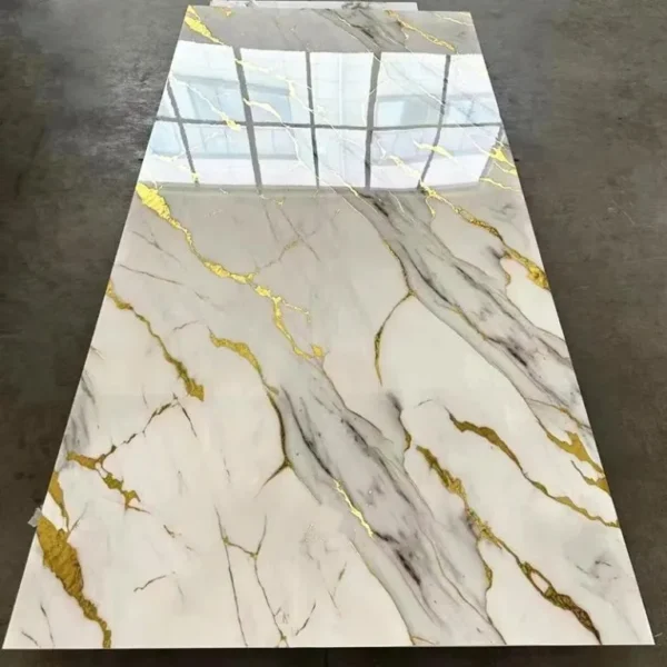a marble table with gold veins