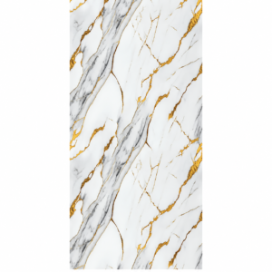 Glossy gold marble PVC SPC wall panel – 280x122 cm – Panels & Deco