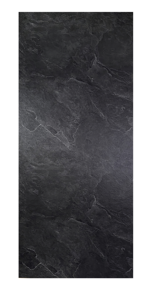 Matte black marble PVC wall panel – 122x280 cm – Panels & Deco
