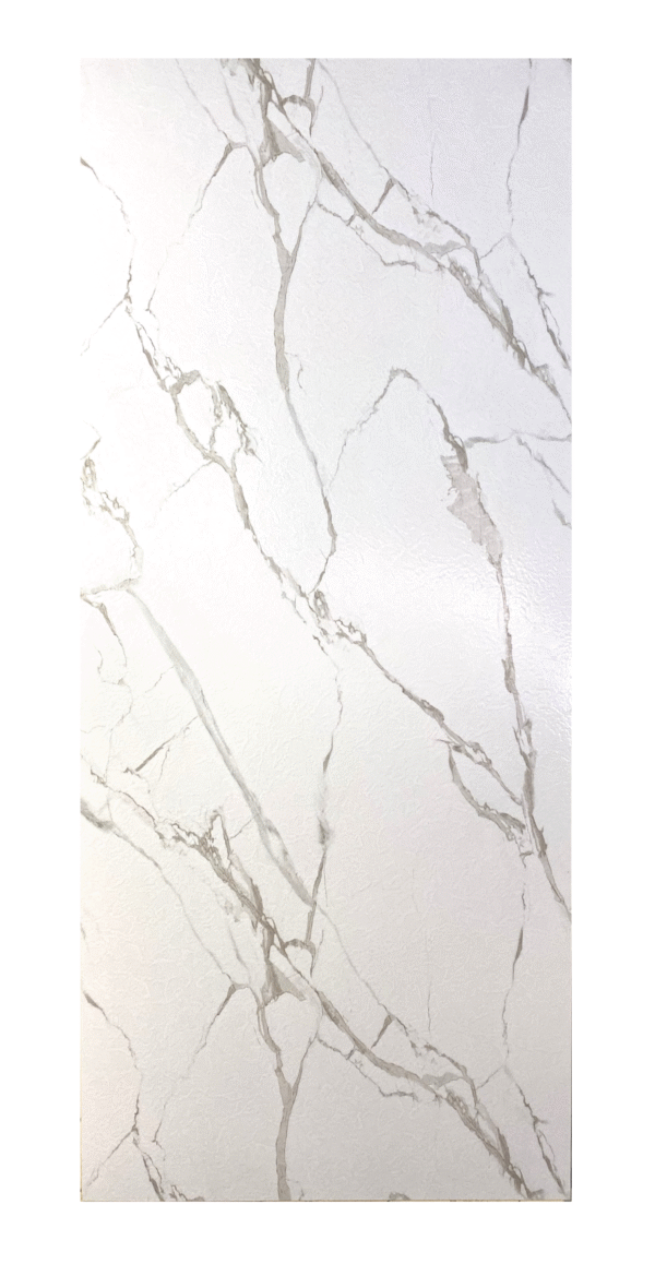 Matte white marble PVC wall panel – 122x280 cm – Panels & Deco