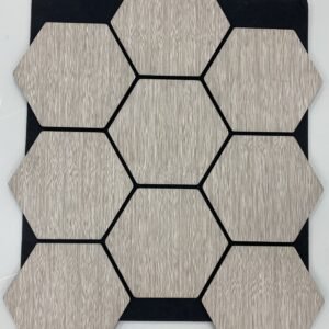 Acoustic hexagon panel oak wood with black sound absorbing felt backing
