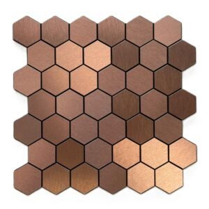 Copper hexagon mosaic tile S031 for interior wall applications