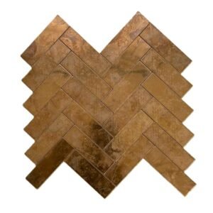 Bronze herringbone mosaic tile S015 for interior wall applications