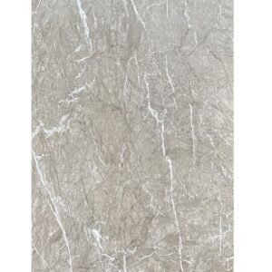 Greige marble PVC wall panel showing a balanced mix of grey and beige stone tones with fine white veining, used as a modern interior wall covering