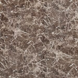 Emperador brown marble PVC wall panel showing rich brown stone tones with elegant white veining, used as a luxury interior wall covering