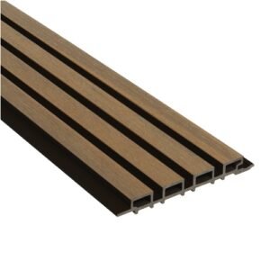 Slatted composite cladding smoke oak WPC exterior wall panel with slatted profile 290x22 cm