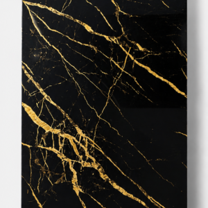 Black Gold PVC marble wall panel 122x280 cm with black marble finish and gold veining