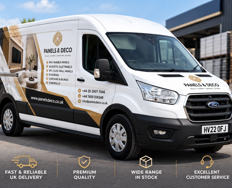 Panels & Deco delivery van for UK deliveries